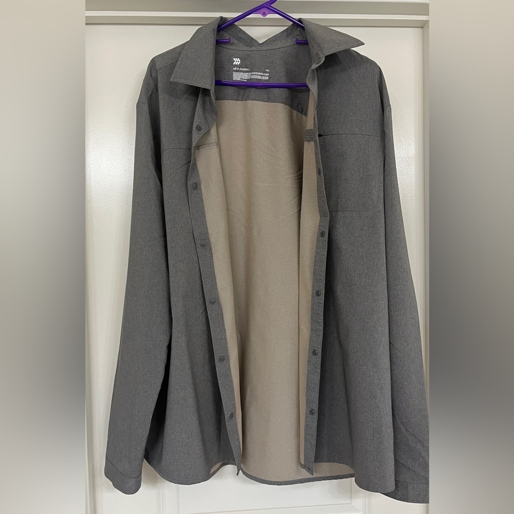 All in Motion Men's Gray Lightweight Shirt Jacket